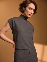 Mock Neck Cropped Top