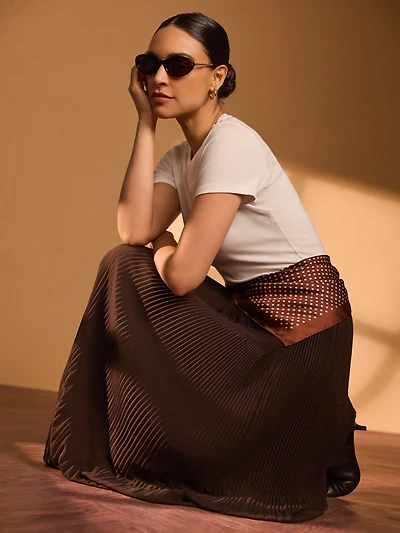 Pleated Chiffon Skirt