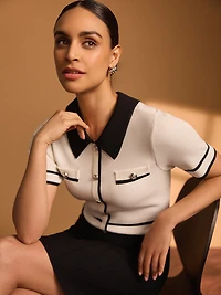 Colour Block Mini Sweater Dress