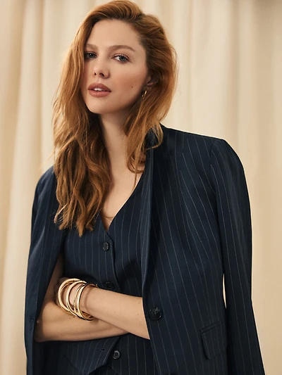 Blazer à fines rayures