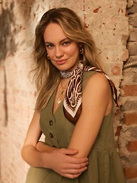 Paisley Print Silk-Like Scarf