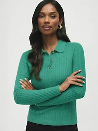 Johnny Collar Cable Knit Sweater