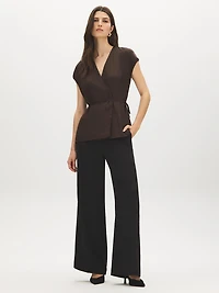 Blouse portefeuille style kimono
