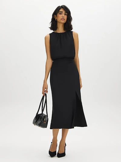 Sleeveless Midi Dress with Slit