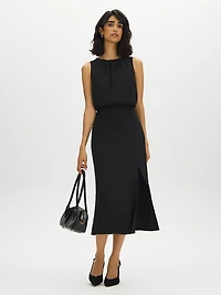 Sleeveless Midi Dress with Slit