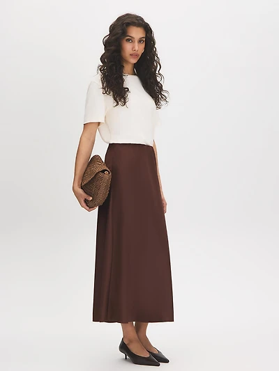 Satin Bias-Cut Skirt