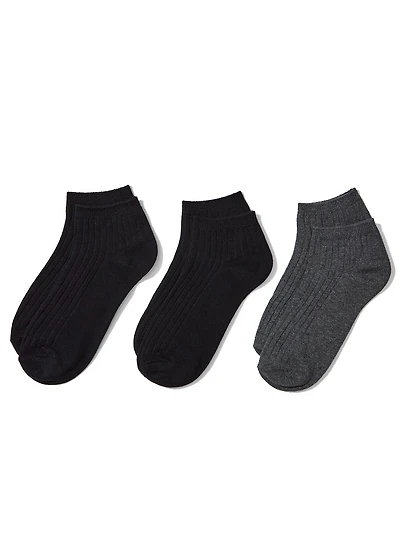 3-Pack Ribbed Ankle Socks