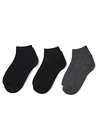 3-Pack Ribbed Ankle Socks