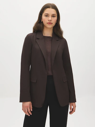 Cuff Open-Front Blazer