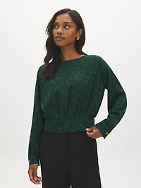 Flocked Popover Blouse