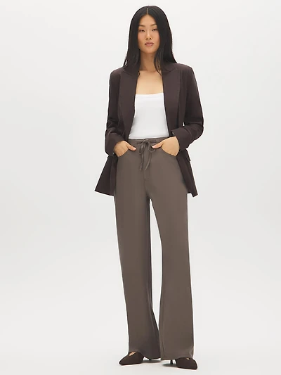 Pantalon à jambe droite en Tencel brossé