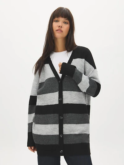 Color Block Striped Duster Cardigan