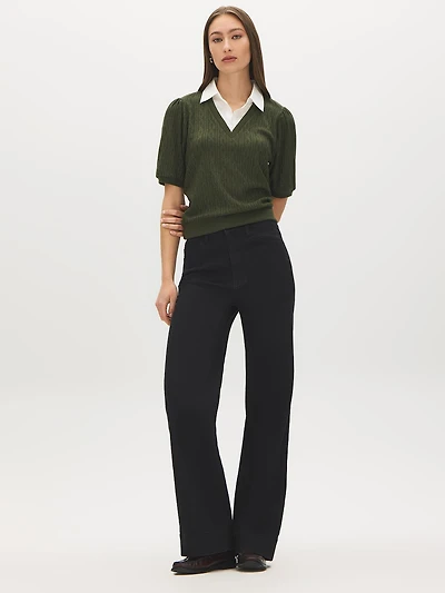 Collared Jacquard Sweater