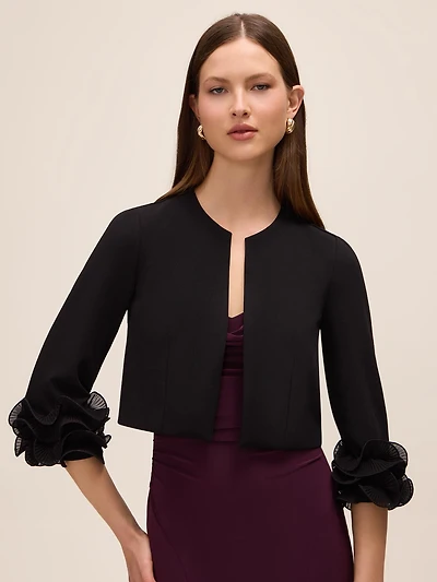 Ruffle Cuff 3/4 Sleeve Bolero