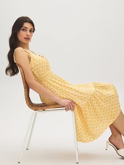 Mini-robe à volants et imprimé de coquillages