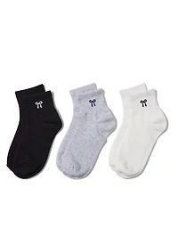 3-Pack Ankle Socks with Bow Detail