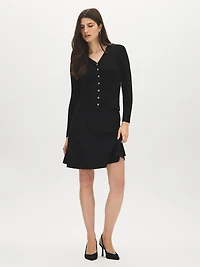 V-Neck Ribbed Cardigan