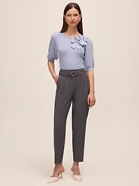 Double Bow Puff Sleeve Sweater