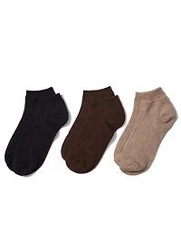 3-Pack Ribbed Ankle Socks