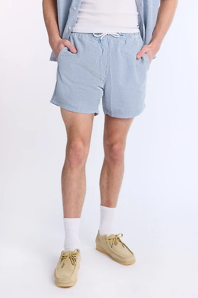 Shorts de nage en tissu gaufré à rayures 5.5 pos