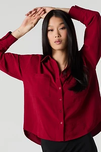 Flowy Long Sleeve Button-Up Top