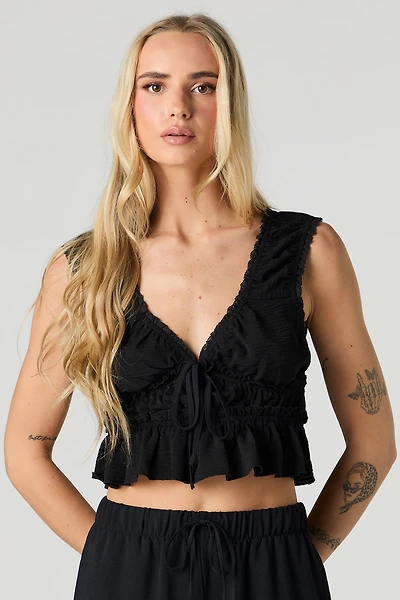 Shirred Babydoll Tank