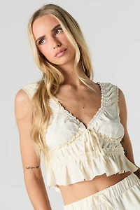 Débardeur de style nuisette en tissu bouillonné