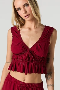 Shirred Babydoll Tank