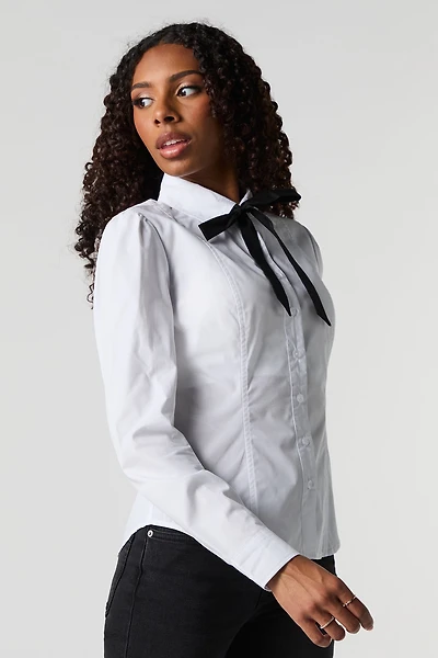 Button-Up Top with Bowtie