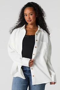 Corduroy Button-Up Long Sleeve Top
