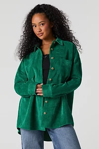 Corduroy Button-Up Long Sleeve Top