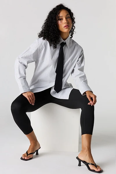 Oversized Button-Up Top & Tie