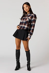 Haut court boutonné en flanelle