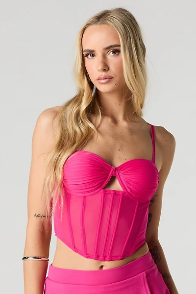 Débardeur corset ruché en filet