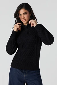 Cable Knit Quarter Zip Sweater