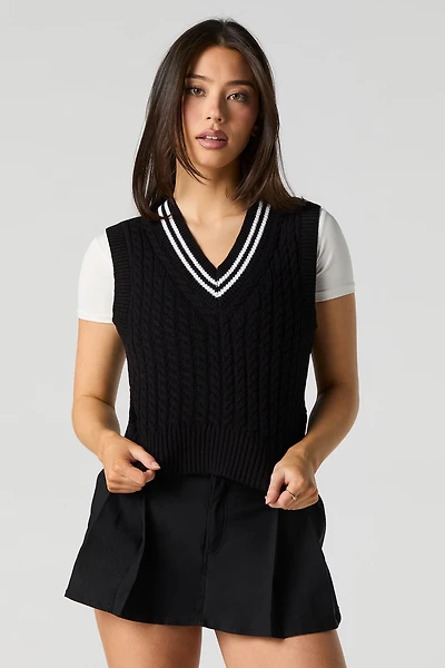Cable Knit Sweater Vest