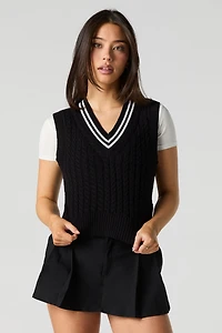 Cable Knit Sweater Vest