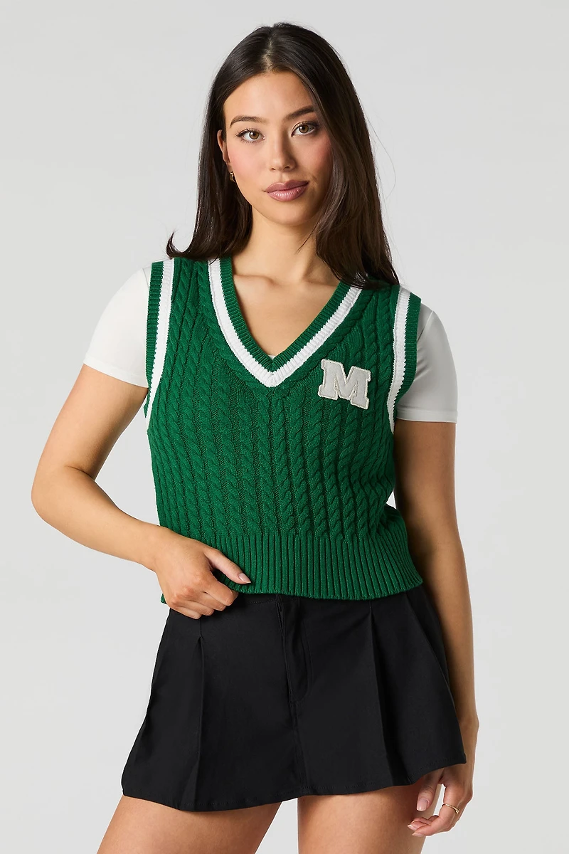 Cable Knit Sweater Vest