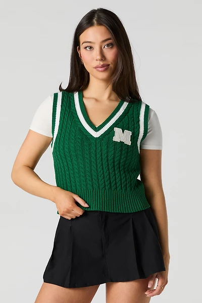 Cable Knit Sweater Vest
