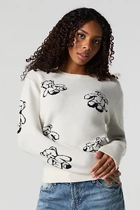 Chandail en tricot de jacquard à imprimé City