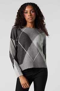 Argyle Mossy Knit Sweater