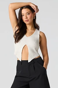 Débardeur en tricot côtelé avec ouverture