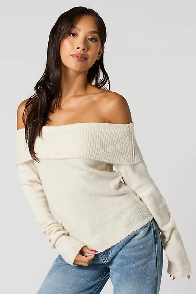 Mossy Off Shoulder Sweater