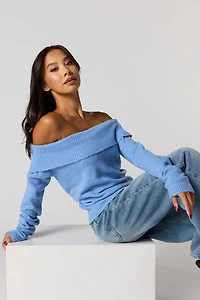 Mossy Off Shoulder Sweater