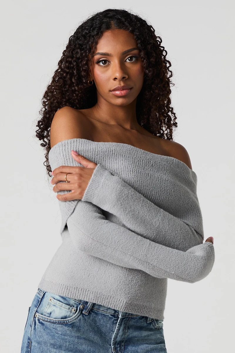 Soft Knit Off Shoulder Sweater