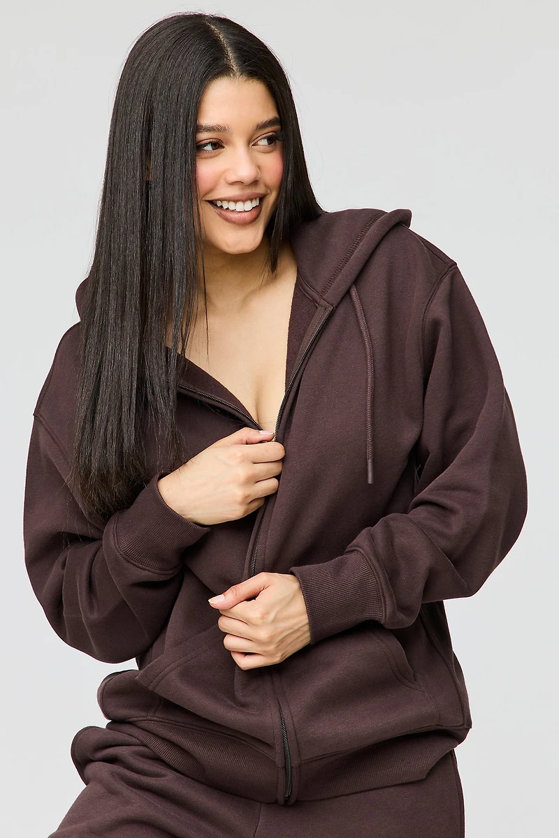 Premium Fleece Boyfriend Zip Hoodie
