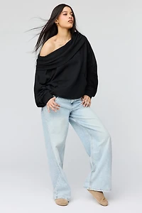 French Terry Multiway Off-Shoulder Hoodie