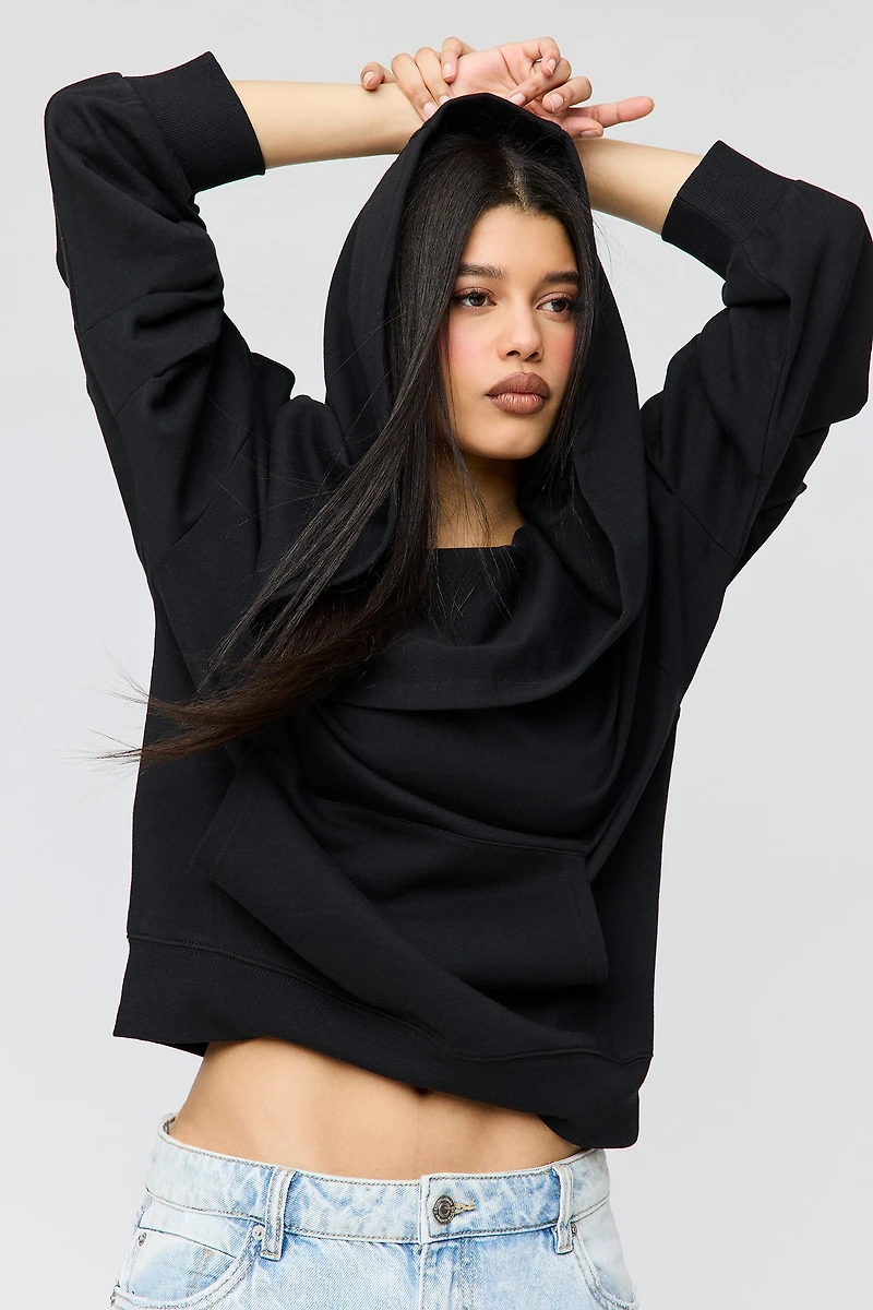 French Terry Multiway Off-Shoulder Hoodie