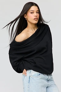 French Terry Multiway Off-Shoulder Hoodie