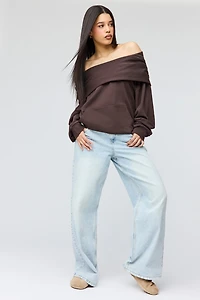 French Terry Multiway Off-Shoulder Hoodie